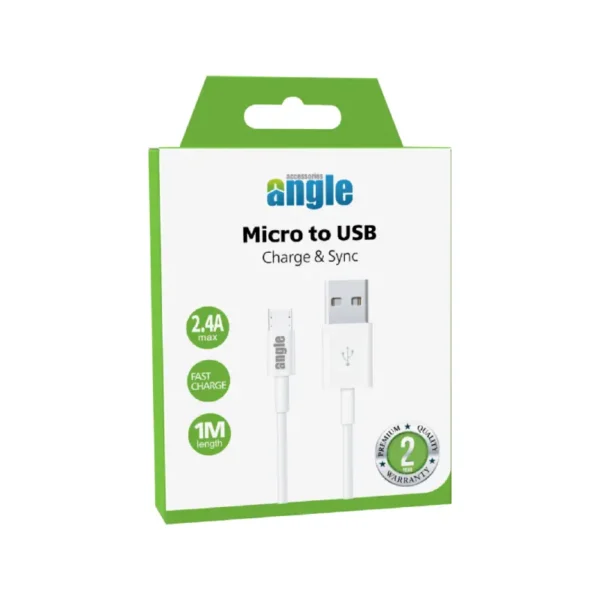 Angle Micro to USB 2.4A
